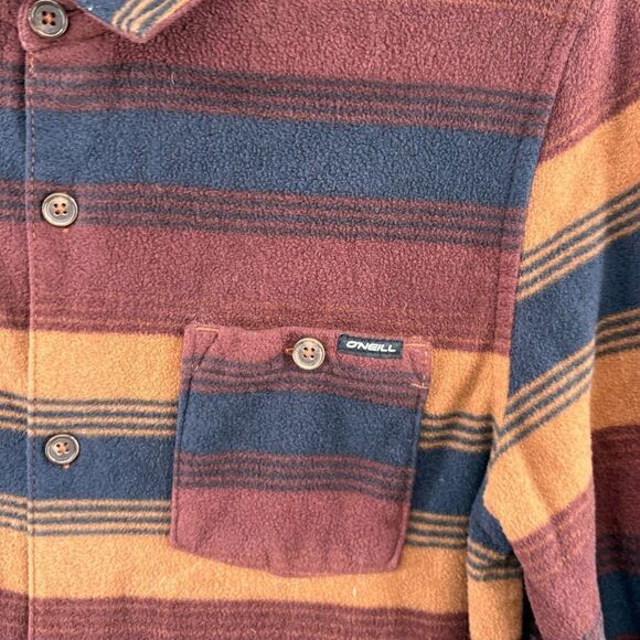 O'Neill flannel button up shirt striped warm coastal boys size XL - Picture 4 of 12